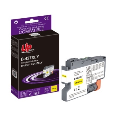 Cartucho de tinta amarelo UP PRINT B-427XLY para impressoras Brother em fundo branco