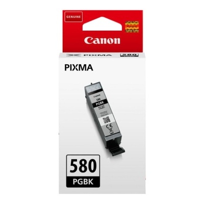 Cartucho de tinta Canon PIXMA 580 PGBK em caixa branca e vermelha