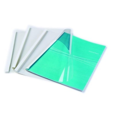 pastas transparents de plástico com inserção verde