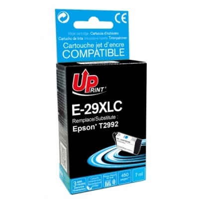 Embalagem preta e azul de cartucho de tinta compatível Up Print E-29XLC