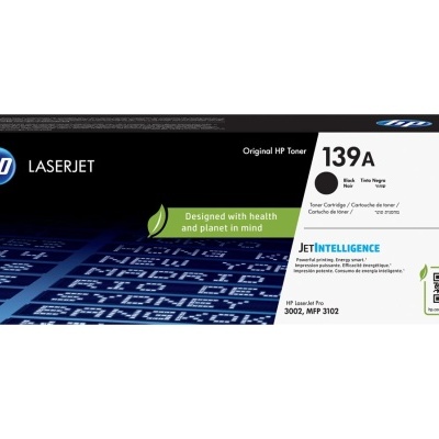 Cartucho de toner HP LaserJet 139A preto na caixa