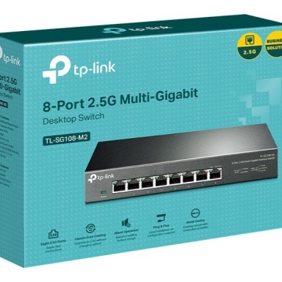 Caixa azul de switch de rede TP-Link 8-Port 2.5G Multi-Gigabit