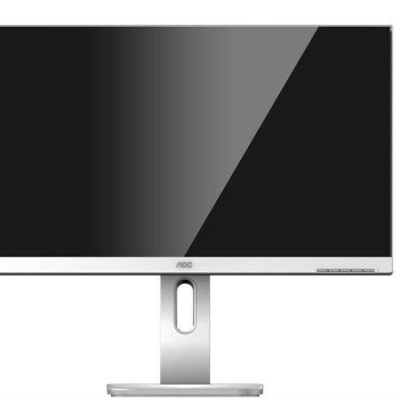 Monitor AOC com moldura branca e base cinzenta