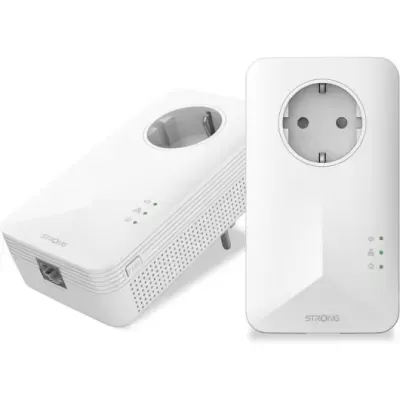 Adaptadores de tomada Steovis brancos com indicadores LED e entradas europeias