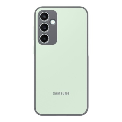 Traseira de telemóvel Samsung verde claro com três câmaras e logo Samsung