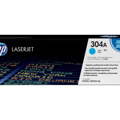 Caixa toner HP LaserJet 304A cyan CC531A para impressoras