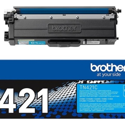 Toner Brother TN421C ciano com embalagem azul e preta
