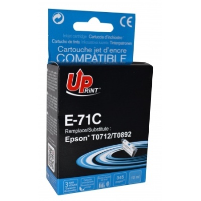 Embalagem preta e azul de cartucho de tinta UP Print E-71C para impressora Epson