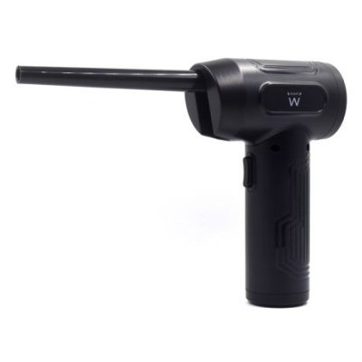 Dispositivo preto tipo arma com tubo longo e ecrã digital W