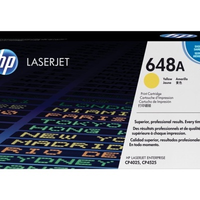Embalagem de cartucho de toner HP LaserJet 648A amarelo CE262A para impressoras empresariais