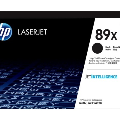 Embalagem de toner HP LaserJet 89X preto para impressoras HP