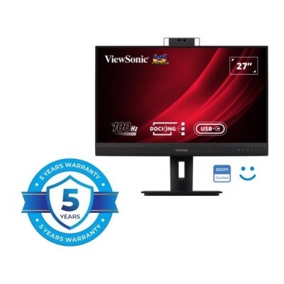 Monitor ViewSonic 27 polegadas com USB-C, docking, e garantia 5 anos.