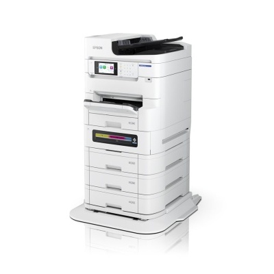 Impressora multifunções Epson branca com ecrã tátil colorido