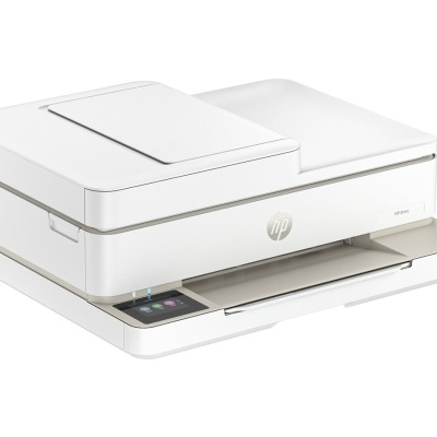 Impressora multifunções HP branca com painel tátil