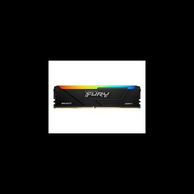 Módulo de memória RAM Kingston FURY Beast preto com iluminação LED colorida