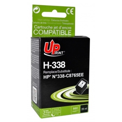 Embalagem de tinta compatível Up Print H-338 preta e verde