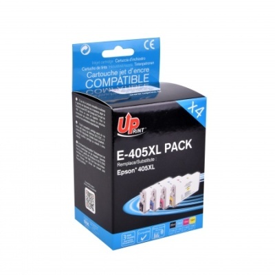 Pack 4 tinteiros compatíveis UP Print E-405XL para Epson 405XL em caixa preta e azul