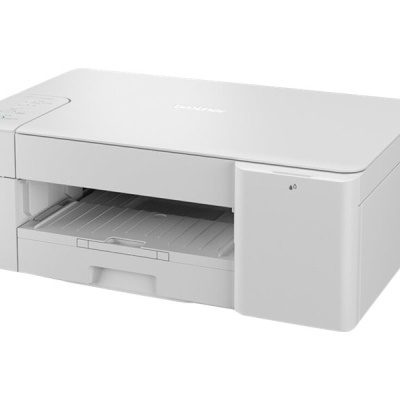 Impressora HP DeskJet 4155 branca com bandeja para papel aberta