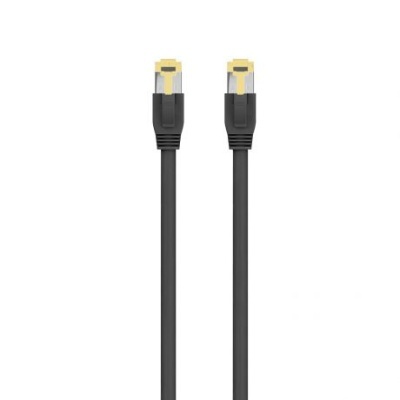 Cabo Ethernet preto com conectores RJ45