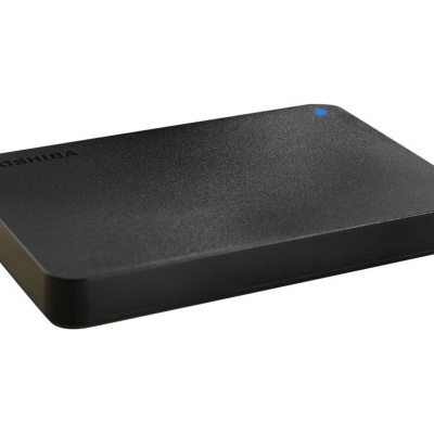 Disco rígido externo preto TOSHIBA com LED azul
