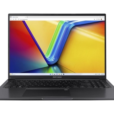 Computador portátil ASUS VivoBook com ecrã colorido aberto