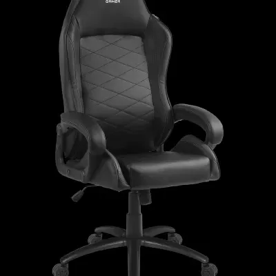 Cadeira gaming preta ALPHA GAMER com estofamento acolchoado e base giratória