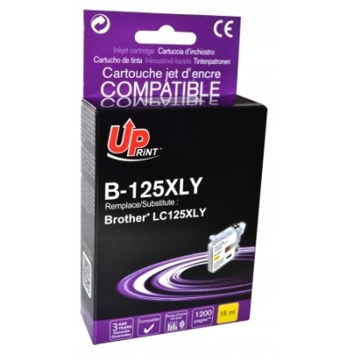 Caixa de cartucho de tinta compatível UPrint B-125XLY para Brother, preta, roxa e amarela