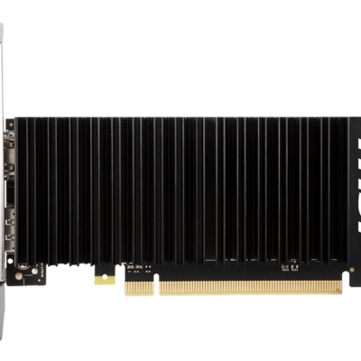 Placa gráfica MSI preta com dissipador vertical e texto branco