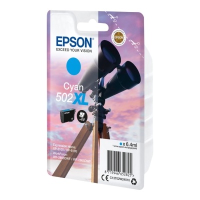 Embalagem de recarga de tinta Epson 502XL ciana