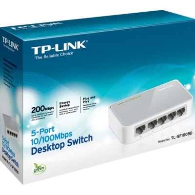 Caixa do switch de rede TP-LINK modelo TL-SF1005D com 5 portas