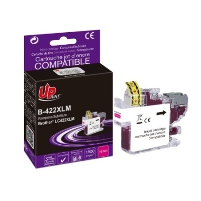 Cartucho de tinta compatível UP RINT B-422XLM para impressora Brother LC422XLM com embalagem preta e roxa