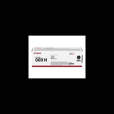 Cartucho de toner Canon 069 H preto em embalagem branca e vermelha