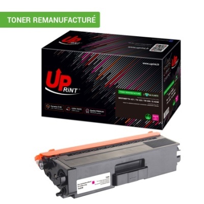 Toner remanufacturado Up Print com embalagem preta e riscas coloridas