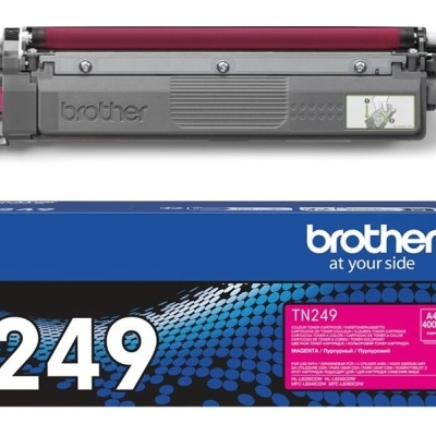 toner Brother TN249 magenta com caixa azul para impressora