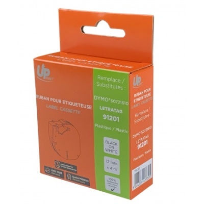 Caixa de fita para etiquetadora DYMO LETRATAG 91201, laranja com verde.