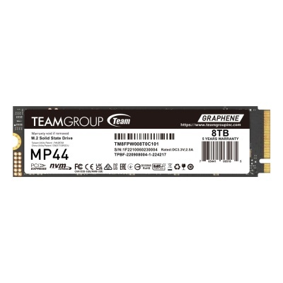 Disco SSD TeamGroup MP44 8TB preto e branco