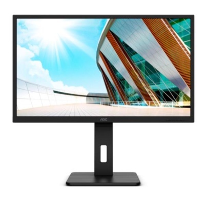 Monitor de computador AOC com ecrã plano e base preta