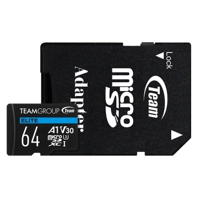 Cartão microSD TeamGroup 64GB com adaptador SD preto