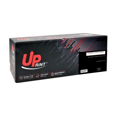 Caixa preta e cinza para toner UP RiNT com detalhes vermelhos