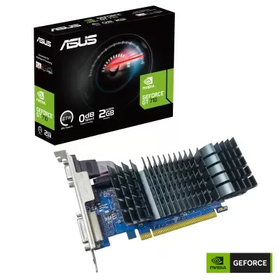 Placa gráfica ASUS NVIDIA GeForce GT 710 com cooler e embalagem