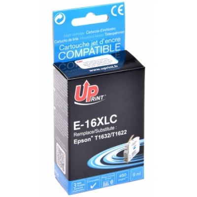 Embalagem preta e azul de tinta para impressora UP RINT E-16XLC compatível com Epson T1632/T1622