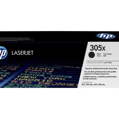 Embalagem preta e branca da tinta HP LaserJet 305x preta para impressora