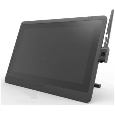 Tablet gráfico preto Wacom com caneta e suporte
