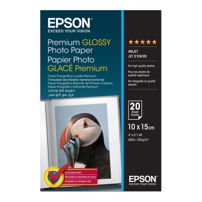 Pacote de papel fotográfico Epson Premium Glossy 10x15cm 20 folhas