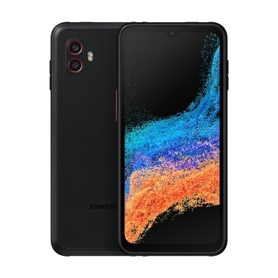Smartphone Samsung preto com ecrã colorido e dupla câmara traseira