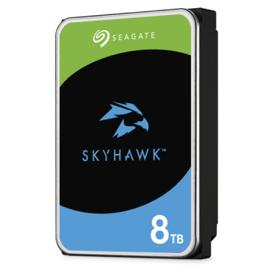 Disco rígido Seagate SkyHawk 8 TB com etiqueta colorida