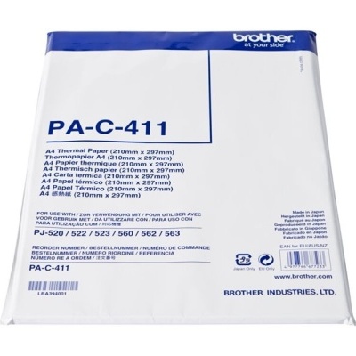 embalagem branca e azul de papel térmico A4 Brother PA-C-411