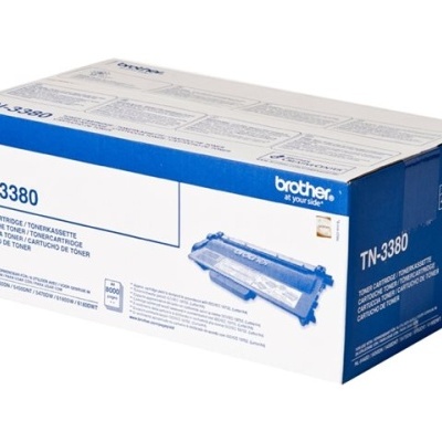 Embalagem de cartucho de toner Brother TN-3380 azul e branca