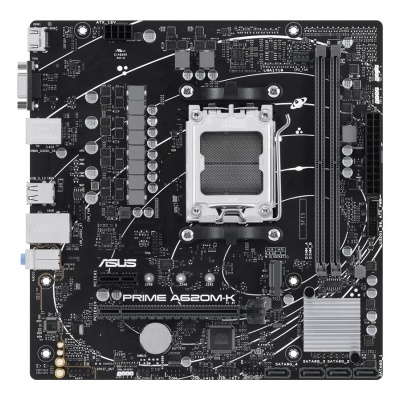 Placa-mãe ASUS PRIME A320M-K preta com socket para CPU e slots para RAM