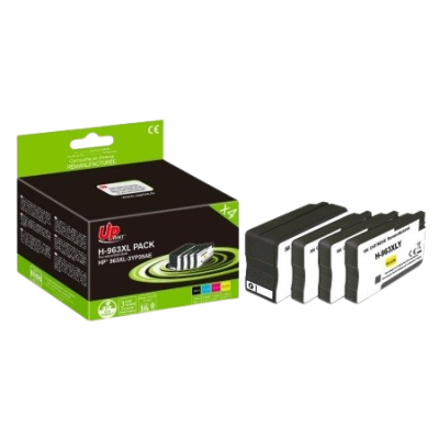 Conjunto de 4 tinteiros de substituição H-963XL com embalagem preta e verde